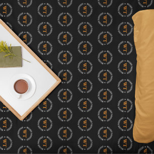 Name (Monogramm des Kreises) Stempelallover Schwar Fleecedecke