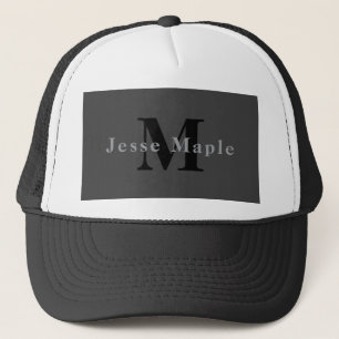 Name & Monogramm Dunkelgrau Truckerkappe