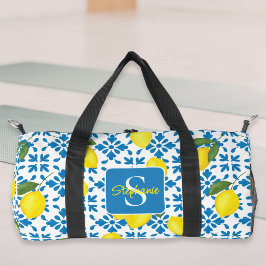 Name Monogramm Französisches Landfliesenmuster Zit Duffle Bag