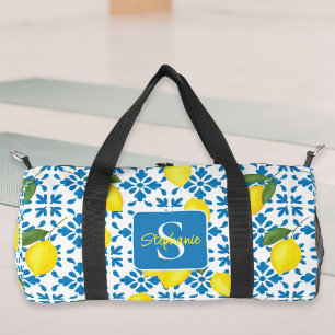 Name Monogramm Französisches Landfliesenmuster Zit Duffle Bag
