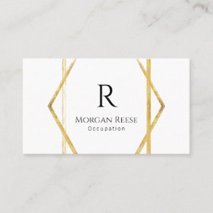Name & Monogramm, QR-Code, einzigartiges Golddesig Visitenkarte