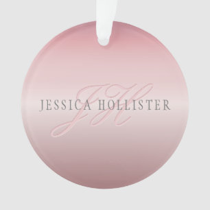Name & Monogramm Sanfter falscher Rosen-Gold-Rou Ornament