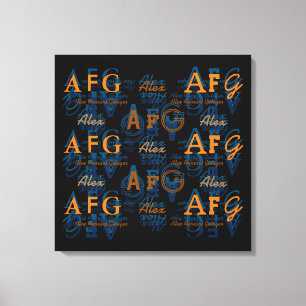 Name . monogramm . typografisches Muster der Namen Leinwanddruck