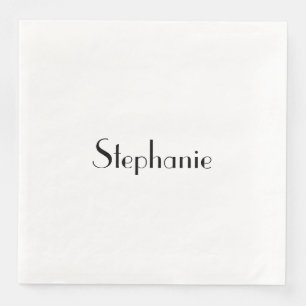 Name Monogramm Vorlage Schwarz Weiß Benutzerdefini Serviette