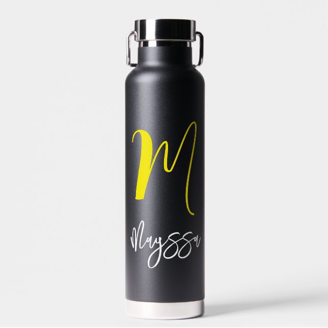 Name & Monogramm WasserFlasche | Maßgeschneidertes Trinkflasche (Vorne)