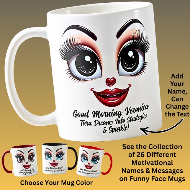 Name Motivation Veronica Fabulous Eyes Funny Face Kaffeetasse (Von Creator hochgeladen)