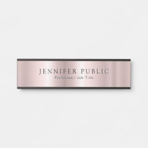 Name Nachname Modernes Template Roségold Glamourös Türschild