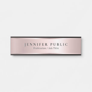 Name Nachname Vorlage Rose Gold Glamour Luxus Türschild