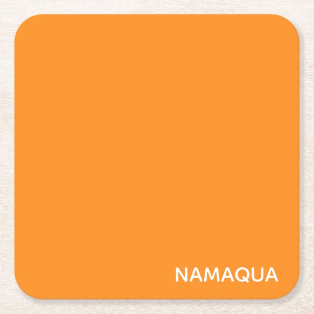 Name Namaqua orange Rechteckiger Pappuntersetzer (Vorderseite)