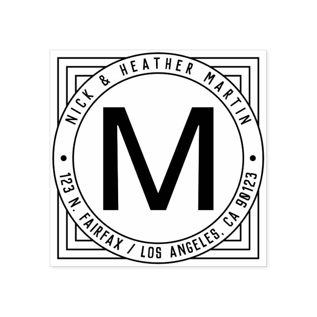 Name, Name, Anfangsbezeichnung und Rücksendeadress Gummistempel (Prägung)