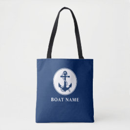 Name Nautic Anchor & Rope Navy Blau Weiß