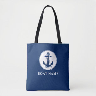 Name Nautical Anchor & Rope Navy Blau Weiß
