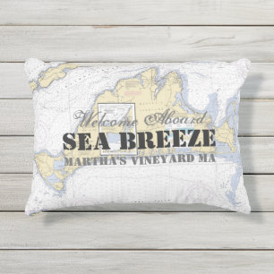 Name + Nautical Welcome Abo Martha's Vineyard Kissen Für Draußen