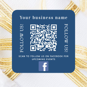 Name navvy blauer qr Code Facebook Quadratischer Aufkleber