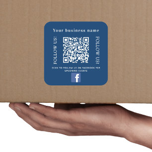 Name navvy blauer qr Code Instagram Quadratischer Aufkleber