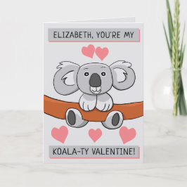 Name Niedlich Koala-ty Valentine Gruß hinzufügen Karte