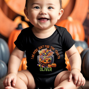 Name Niedlich Orange Lila Pumpkin Halloween Lecker Baby Strampler