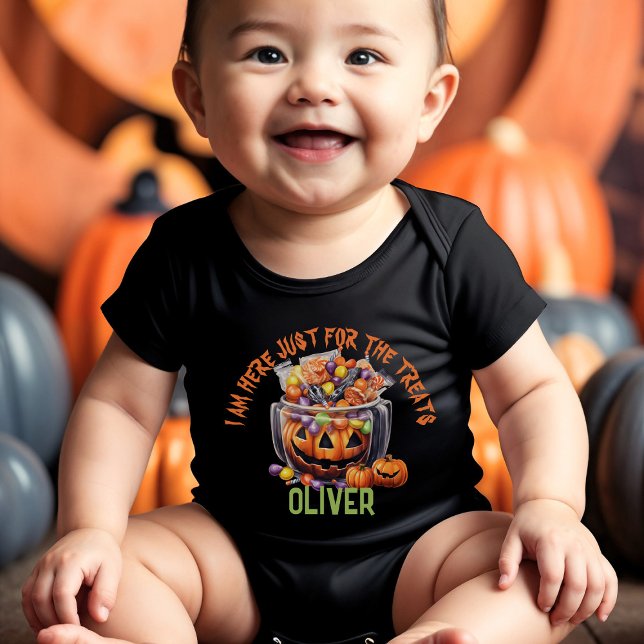 Name Niedlich Orange Lila Pumpkin Halloween Lecker Baby Strampler (Von Creator hochgeladen)