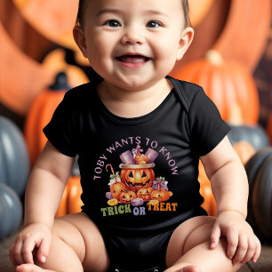 Name Niedlich Spooky Trick oder Treat Halloween Ca Baby Strampler