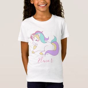 Name Niedlich Unicorn hinzufügen T-Shirt