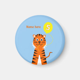 Name niedlicher 5. Geburtstagstiger hinzufügen Magnet