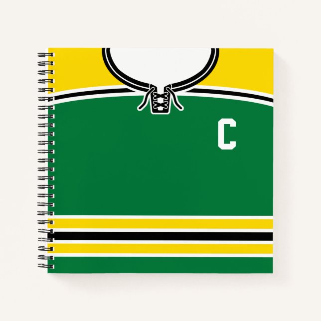 Name & Number Hockey Jersey Template Notebook Notizbuch (Vorderseite)