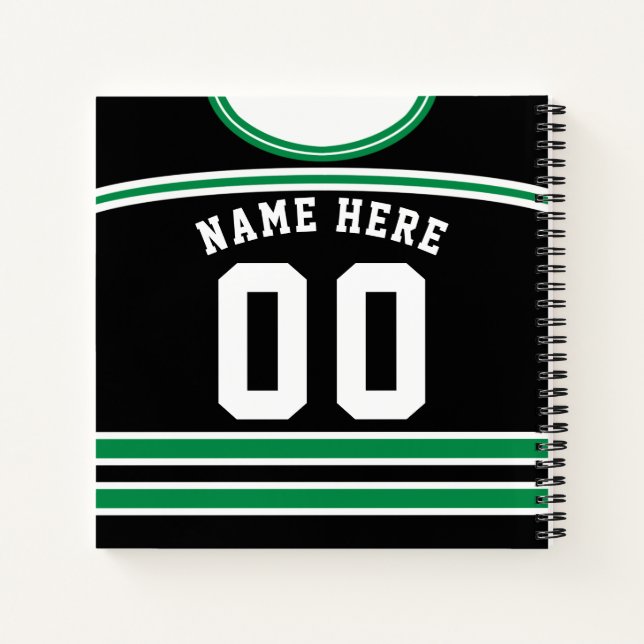 Name & Number Ice Hockey Jersey Notebook Notizbuch (Rückseite)