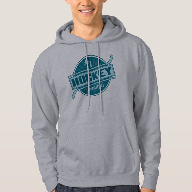 Name & Nummer Back Print Hockey Opa Hoodie (Vorderseite)