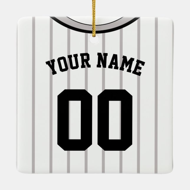 Name & Nummer Baseball Softball Jersey Vorlage Keramikornament (Rückseite)
