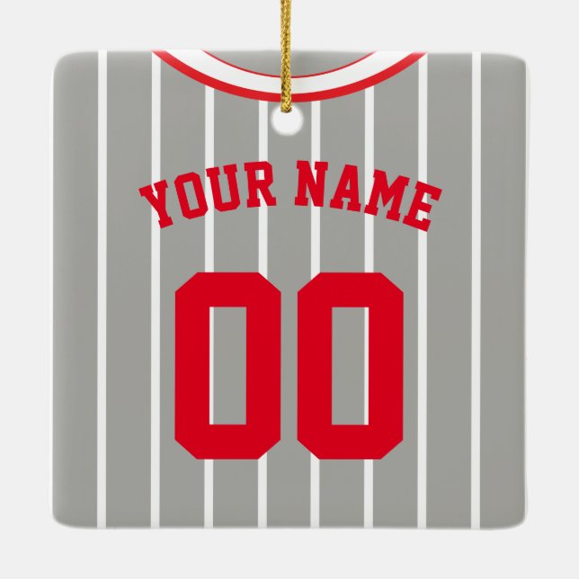 Name & Nummer Baseball Softball Jersey Vorlage Keramikornament (Rückseite)