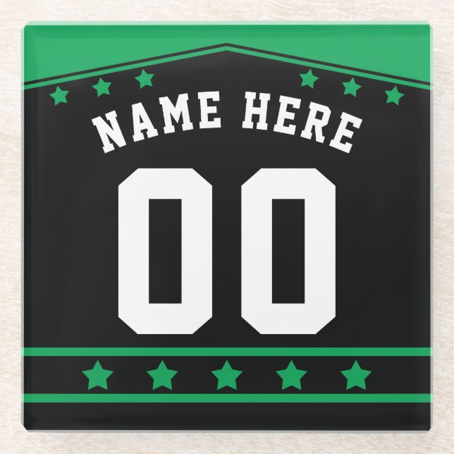 Name & Nummer Custom Hockey Lacrosse Jersey Glasuntersetzer (Vorderseite)