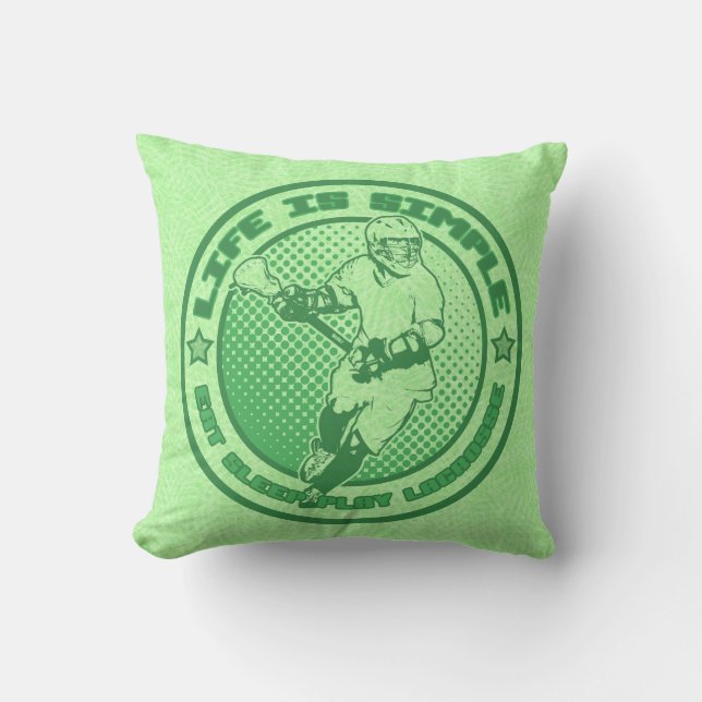 Name & Nummer Essen Schlafen Lacrosse Kissen (Vorderseite)