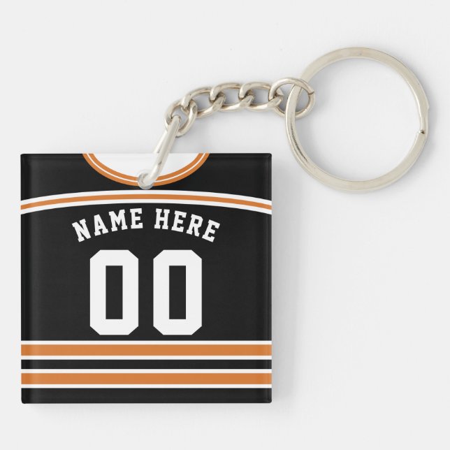 Name & Nummer Hockey Jersey Keyring, Lacrosse Schlüsselanhänger (Rückseite)