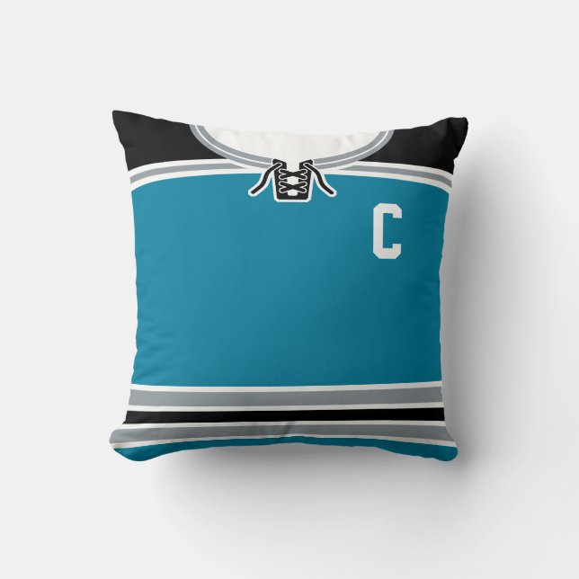 Name & Nummer Hockey Jersey Template Custom Pillow Kissen (Vorderseite)