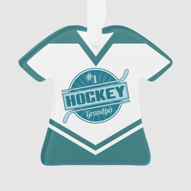Name & Nummer Jersey Hockey Opa Ornament (Vorderseite)