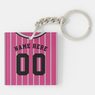 Name & Nummer Jersey Keyring, Baseball Softball Schlüsselanhänger