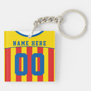 Name & Nummer Jersey Keyring, Fußball, Fußball Schlüsselanhänger