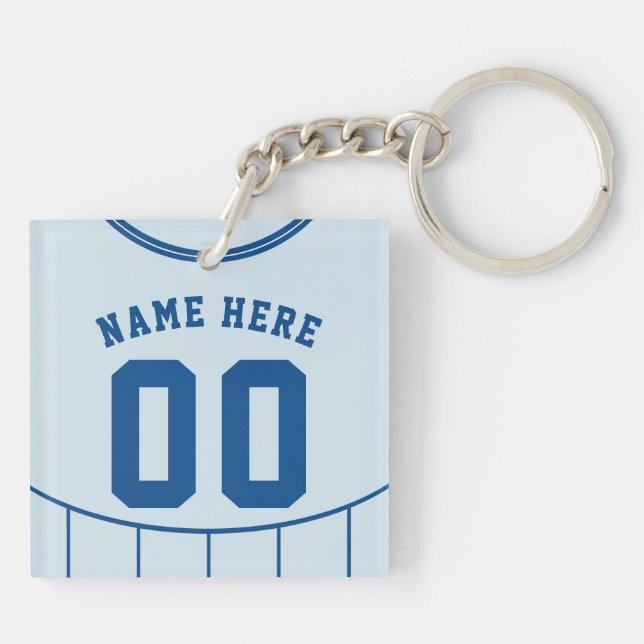 Name & Nummer Jersey Keyring, Fußball, Fußball Schlüsselanhänger (Rückseite)