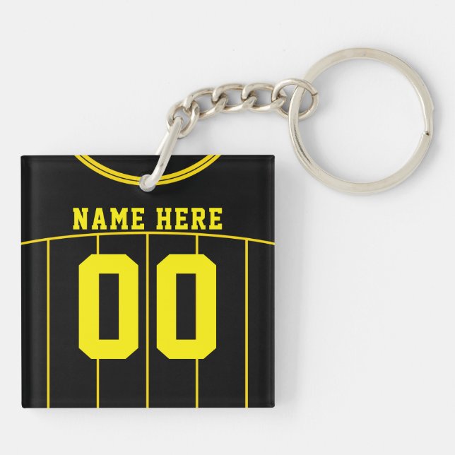 Name & Nummer Jersey Keyring, Fußball, Fußball Schlüsselanhänger (Rückseite)