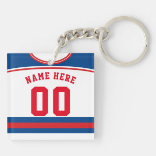 Name & Nummer Jersey Keyring, Hockey Lacrosse Schlüsselanhänger