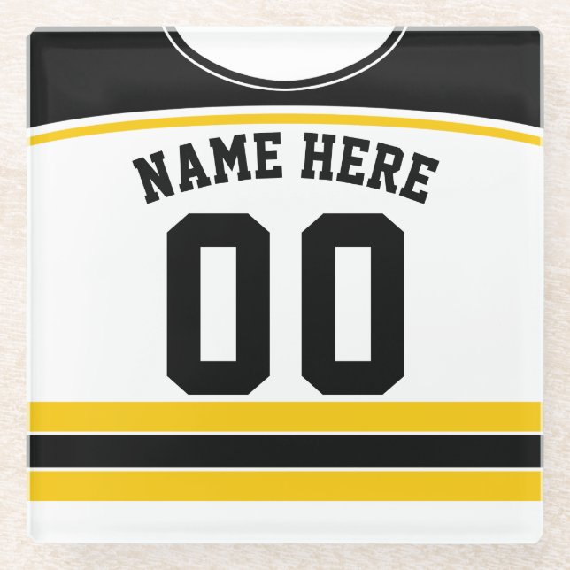 Name & Nummer Jersey Untersetzer, Eishockey Glasuntersetzer (Vorderseite)