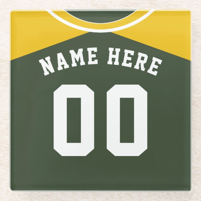 Name & Nummer Jersey Untersetzer, Softball, Baseba Glasuntersetzer (Vorderseite)