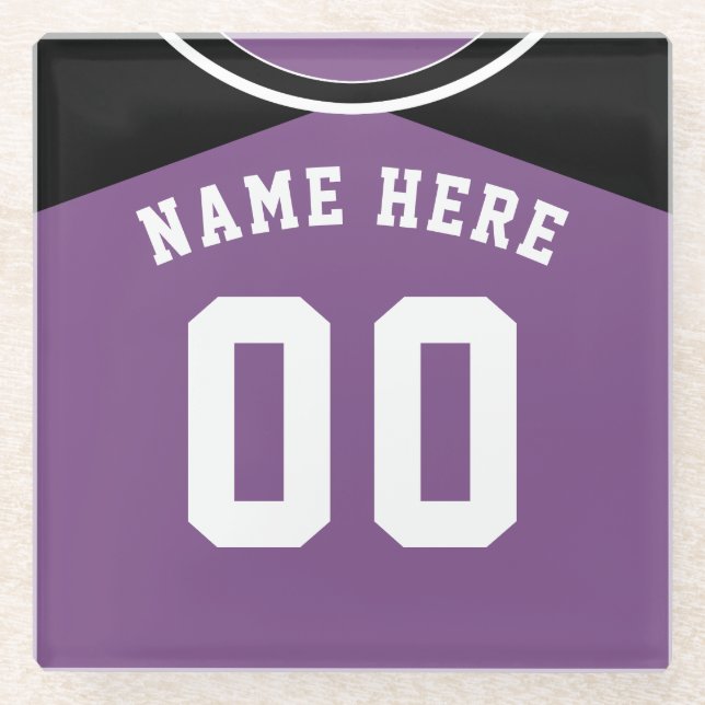 Name & Nummer Jersey Untersetzer, Softball, Baseba Glasuntersetzer (Vorderseite)