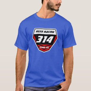 Name-Nummernschild: Rot - helle Zahl T-Shirt