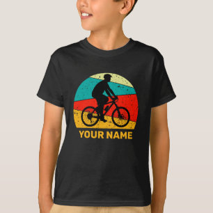 Name oder anderen Text Modernes Sunset-Fahrrad hin T-Shirt
