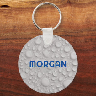Name oder Monogramm auf Wasser Tropfen Schlüsselan Schlüsselanhänger