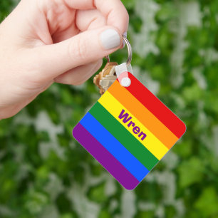 Name oder Monogramm des Rainbow Prilag Schlüsselanhänger