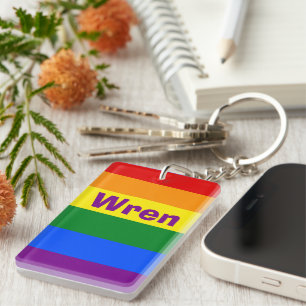 Name oder Monogramm des Rainbow Prilag Schlüsselanhänger
