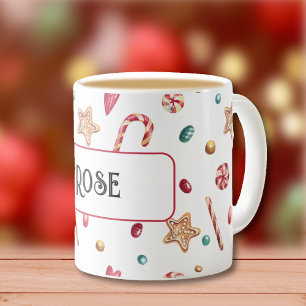 Name oder Monogramm, Süßigkeiten und Cookies 11oz  Kaffeetasse