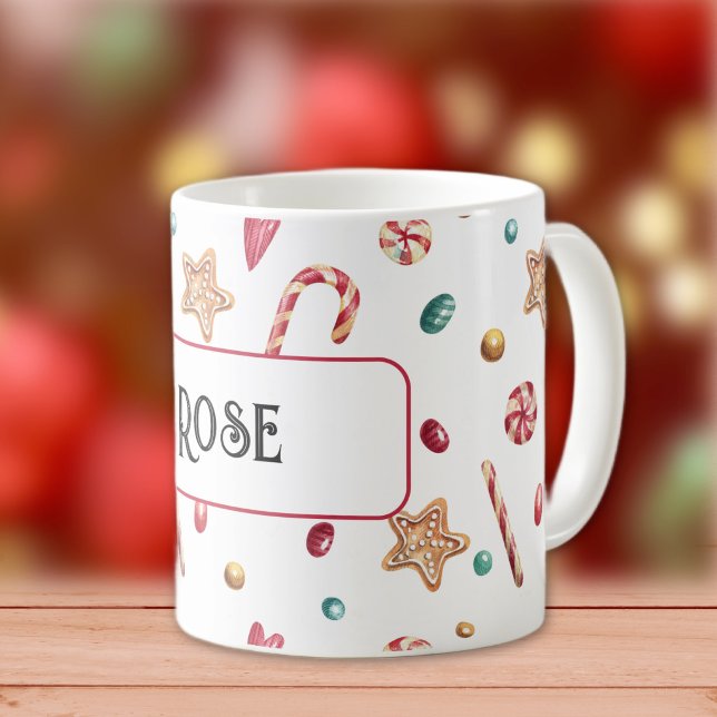 Name oder Monogramm, Süßigkeiten und Cookies 11oz  Kaffeetasse (Von Creator hochgeladen)